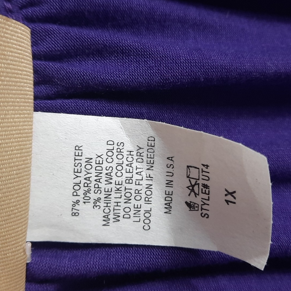 Ella Samani Womens Stretch Blouse 1X Purple NEW With Tag - Picture 5 of 10